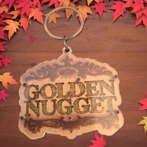 Vintage Golden Nugget Las Vegas Casino Keychain Fob - Retro Collectible